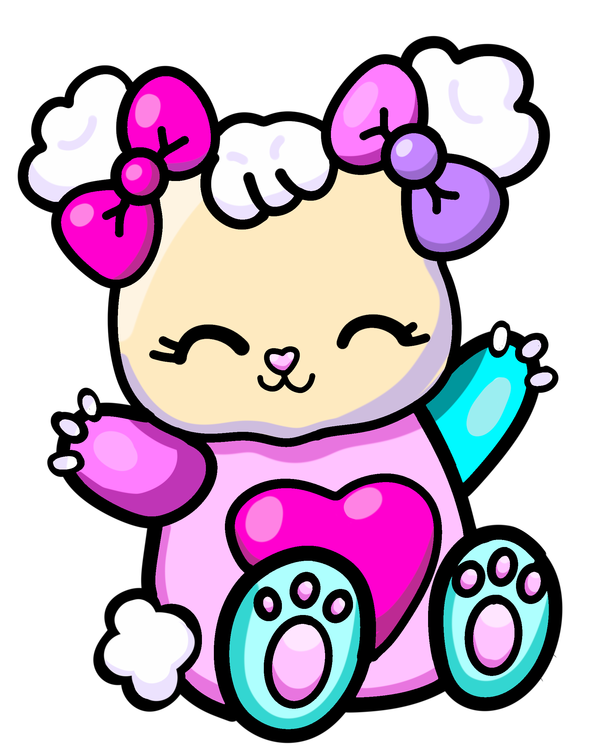 Kawaii popcorn shop with cute bear character ready for porch pickup orders